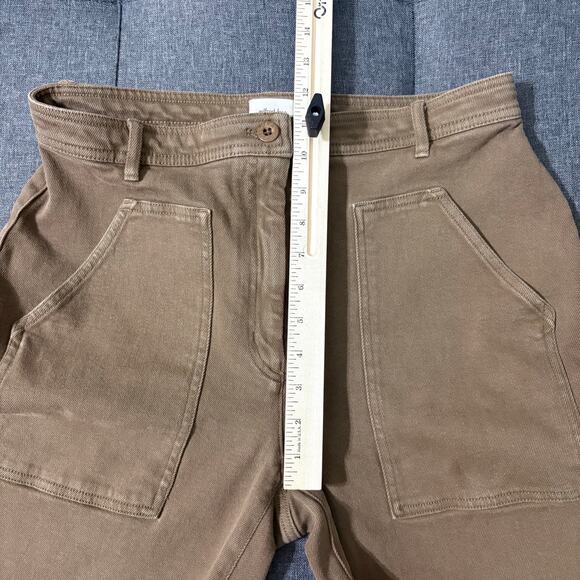 Wilfred Free Pants Women 10 Brown Aritzia High Waist Wide Leg Bare Back - Picture 4 of 8